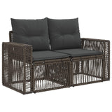 vidaXL Tuinbank Set 8 st Zwart en Crème Wit poly rattan