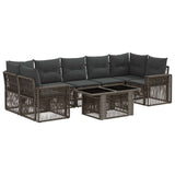 vidaXL Tuinbank Set 8 st Zwart en Crème Wit poly rattan