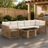 vidaXL Tuinbank Set 8 st Zwart en Crème Wit poly rattan