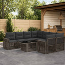 vidaXL Garden Lounge Set 9 pcs Black and Cream White poly rattan