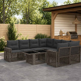 vidaXL Garden Lounge Set 9 pcs Black and Cream White poly rattan