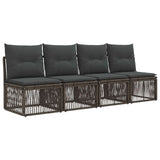 vidaXL Garden Lounge Set 9 pcs Black and Cream White poly rattan