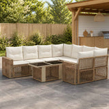 vidaXL Garden Lounge Set 9 pcs Black and Cream White poly rattan