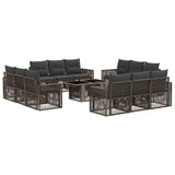 vidaXL Tuinbank Set 13 st Zwart en Crème Wit poly rattan