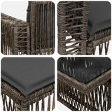 vidaXL Tuinbank Set 6 st Zwart en Crème Wit poly rattan