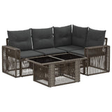 vidaXL Tuinbank Set 5 st Zwart en Crème Wit poly rattan