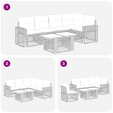 vidaXL Tuinbank Set 6 st Zwart en Crème Wit poly rattan