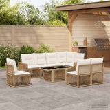vidaXL Garden Bench Set 9 pcs Black and Cream White poly rattan