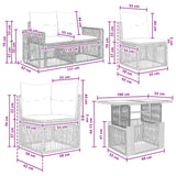 vidaXL Tuinbank Set 10 st Zwart en Crème Wit poly rattan