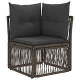 vidaXL Tuinbank Set 10 st Zwart en Crème Wit poly rattan