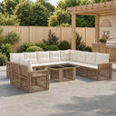 vidaXL Tuinbank Set 11 st Zwart en Crème Wit poly rattan