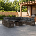 vidaXL Garden Sofa Set 12 pcs Black and Cream White poly rattan