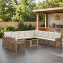 vidaXL Garden Sofa Set 12 pcs Black and Cream White poly rattan