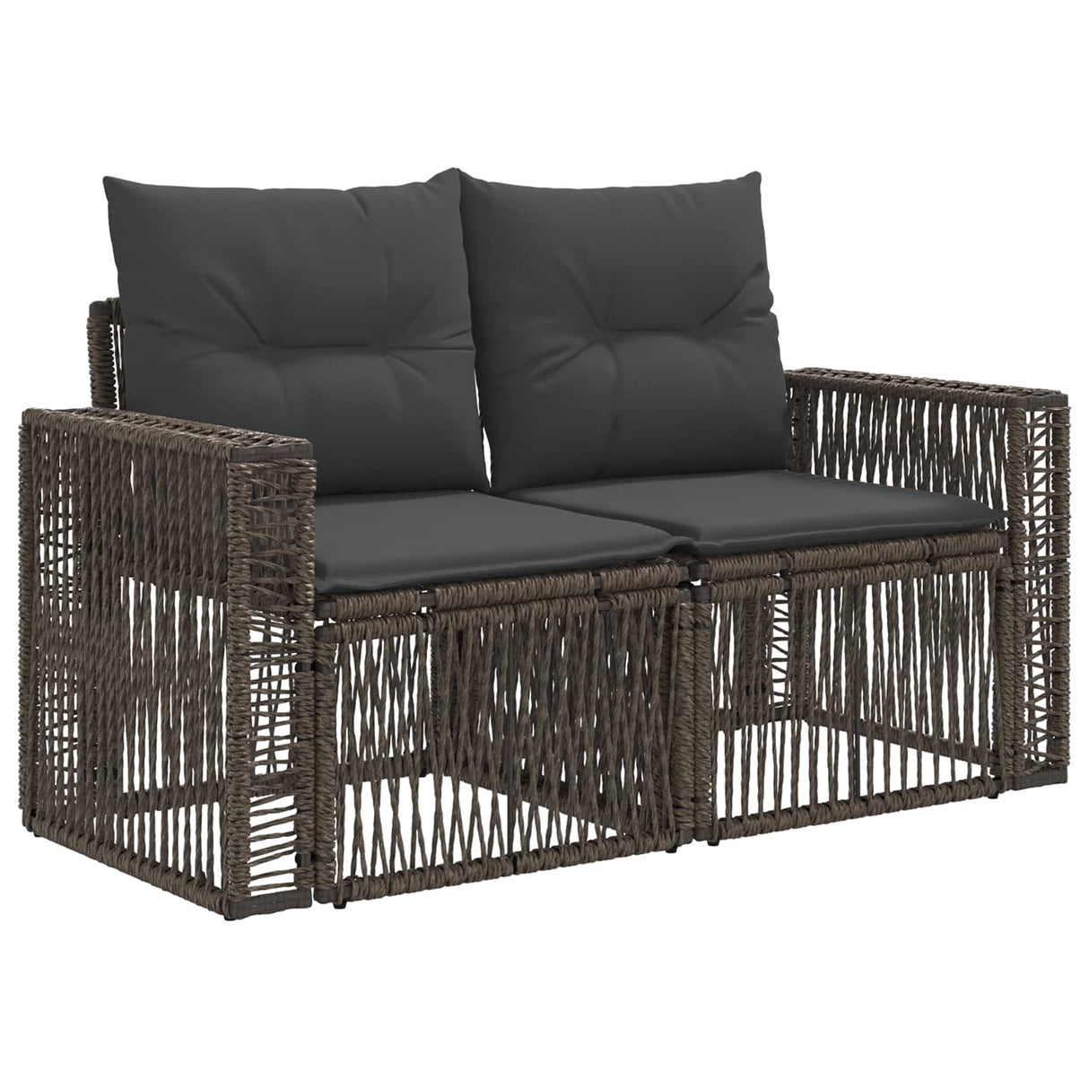 vidaXL Garden Sofa Set 7 pcs Black and Cream White Poly Rattan