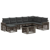 vidaXL Tuinbank Set 9 st Zwart en Crème Wit poly rattan