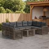vidaXL Tuinbank Set 10 st Zwart en Crème Wit poly rattan