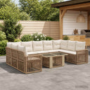 vidaXL Tuinbank Set 10 st Zwart en Crème Wit poly rattan