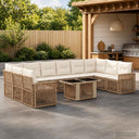 vidaXL Tuinbank Set 11 st Zwart en Crème Wit poly rattan