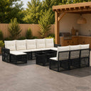 vidaXL Tuinbank Set 11 st Zwart en Crème Wit poly rattan