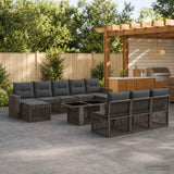 vidaXL Tuinbank Set 11 st Zwart en Crème Wit poly rattan