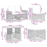vidaXL Tuinbank Set 11 st Zwart en Crème Wit poly rattan