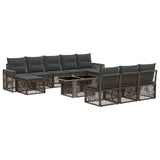 vidaXL Tuinbank Set 11 st Zwart en Crème Wit poly rattan
