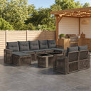 vidaXL Tuinbank Set 10 st Zwart en Crème Wit poly rattan