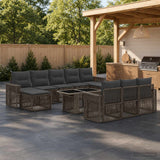 vidaXL Tuinbank Set 11 st Zwart en Crème Wit poly rattan