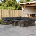vidaXL Tuinbank Set 12 st Zwart en Crème Wit poly rattan