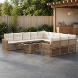 vidaXL Tuinbank Set 12 st Zwart en Crème Wit poly rattan