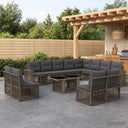vidaXL Tuinbank Set 13 st Zwart en Crème Wit poly rattan