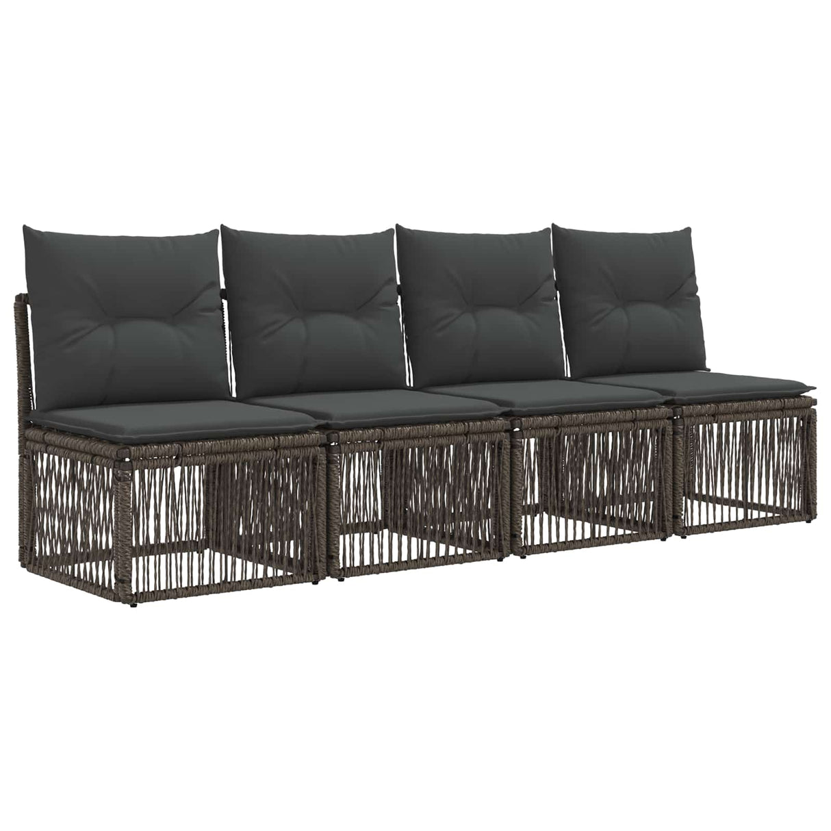 vidaXL Tuinbank Set 14 st Zwart en Crème Wit poly rattan
