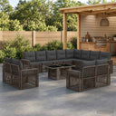 vidaXL Tuinbank Set 13 st Zwart en Crème Wit poly rattan