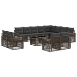vidaXL Tuinbank Set 13 st Zwart en Crème Wit poly rattan