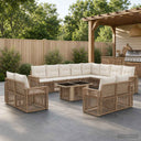 vidaXL Tuinbank Set 13 st Zwart en Crème Wit poly rattan