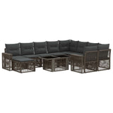 vidaXL Tuinbank Set 11 st Zwart en Crème Wit poly rattan