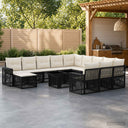 vidaXL Tuinbank Set 13 st Zwart en Crème Wit poly rattan