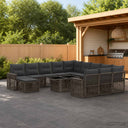 vidaXL Tuinbank Set 13 st Zwart en Crème Wit poly rattan