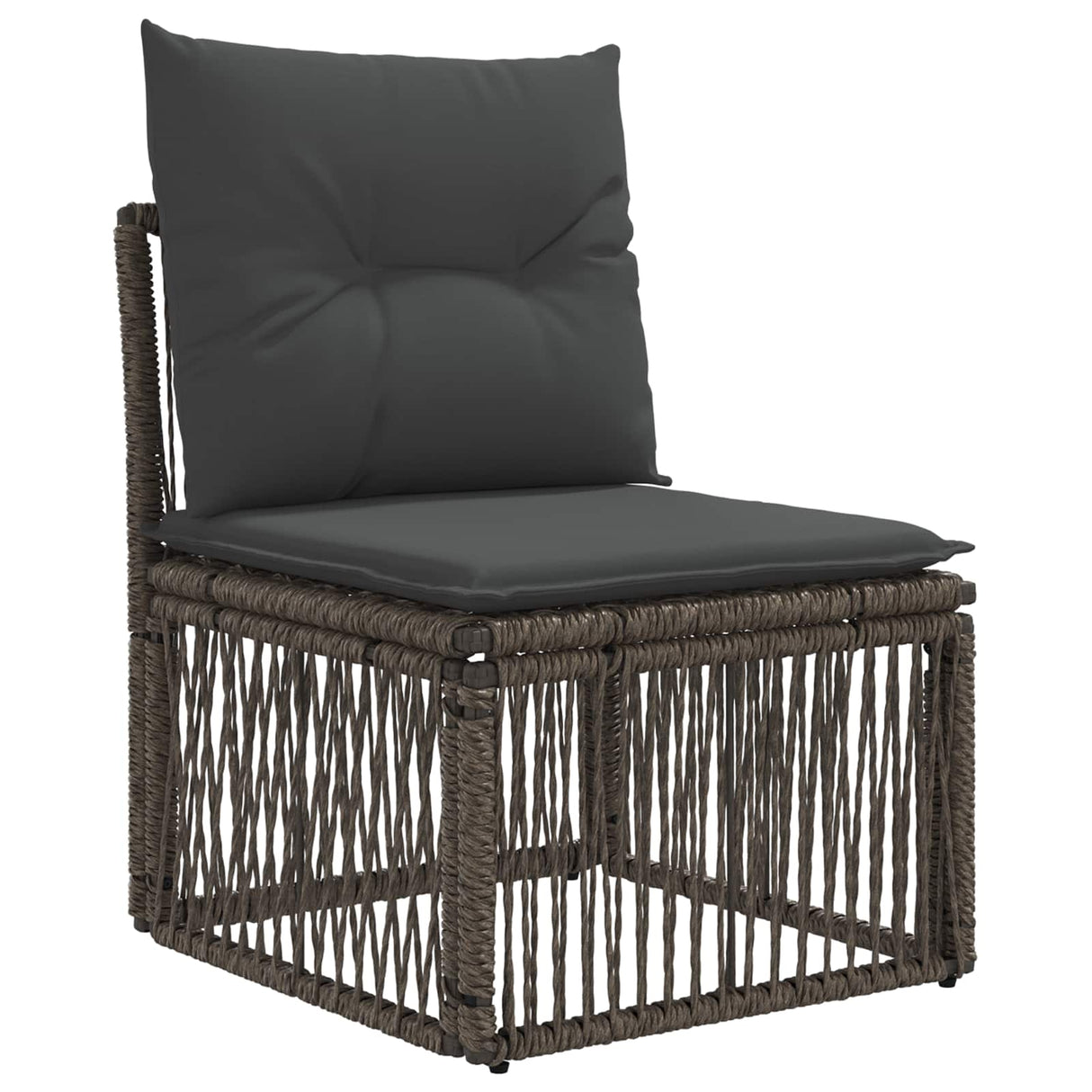 vidaXL Tuinbank Set 4 st Zwart en Crème Wit poly rattan
