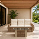 vidaXL Tuinbank Set 4 st Zwart en Crème Wit poly rattan