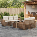 vidaXL Tuinbank Set 6 st Zwart en Crème Wit poly rattan