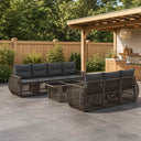 vidaXL Tuinbank Set 8 st Zwart en Crème Wit poly rattan