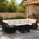 vidaXL Tuinbank Set 8 st Zwart en Crème Wit poly rattan