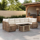 vidaXL Tuinbank Set 8 st Zwart en Crème Wit poly rattan