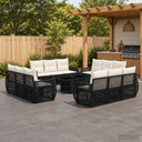 vidaXL Tuinbank Set 13 st Zwart en Crème Wit poly rattan