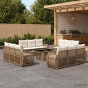 vidaXL Tuinbank Set 13 st Zwart en Crème Wit poly rattan