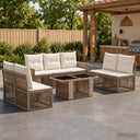 vidaXL Tuinbank Set 8 st Zwart en Crème Wit poly rattan