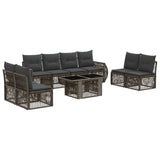 vidaXL Tuinbank Set 9 st Zwart en Crème Wit poly rattan