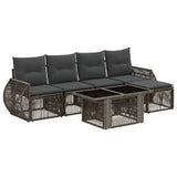 vidaXL Tuinbank Set 6 st Zwart en Crème Wit poly rattan
