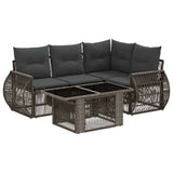 vidaXL Tuinbank Set 5 st Zwart en Crème Wit poly rattan